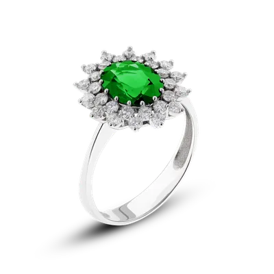 With precious stones